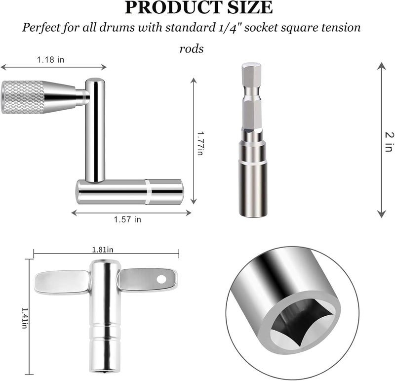 MOONBACK Drum Key Set, Speed Drum Key, Standard Drum Keys And Drill Bit Drum Key Tuner Percussion Hardware Tool for Drum Accessories - Image 2